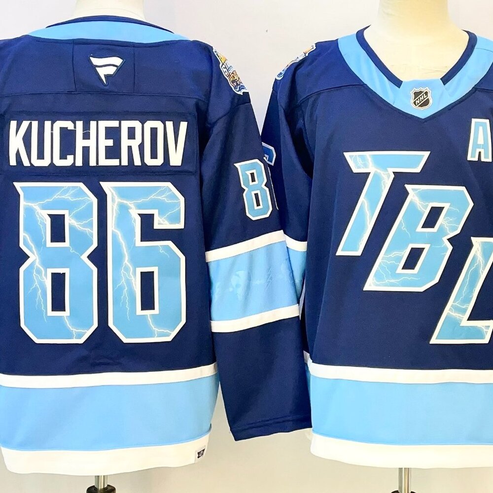 Men's Nikita Kucherov Navy Jersey Stitched